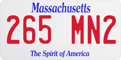 MA license plate 265MN2