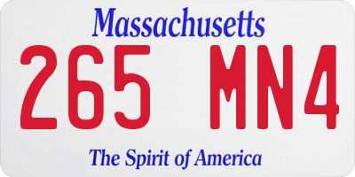 MA license plate 265MN4