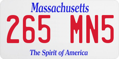 MA license plate 265MN5