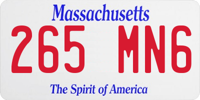 MA license plate 265MN6