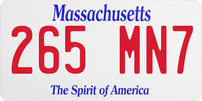 MA license plate 265MN7