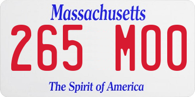 MA license plate 265MO0
