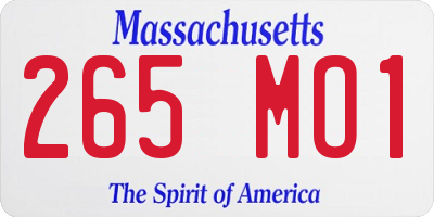 MA license plate 265MO1