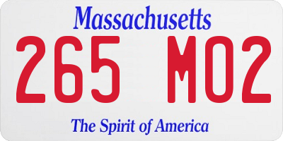 MA license plate 265MO2