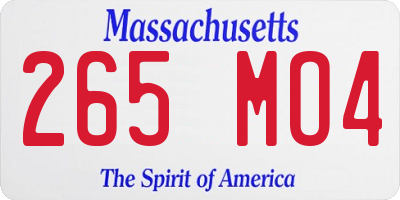 MA license plate 265MO4