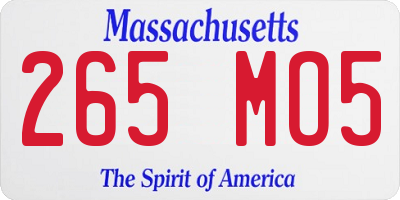 MA license plate 265MO5