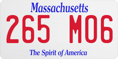 MA license plate 265MO6
