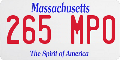MA license plate 265MP0