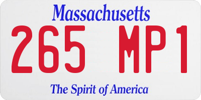 MA license plate 265MP1