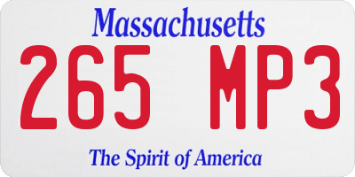 MA license plate 265MP3