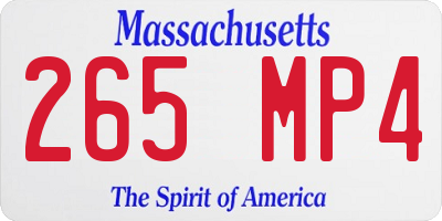 MA license plate 265MP4