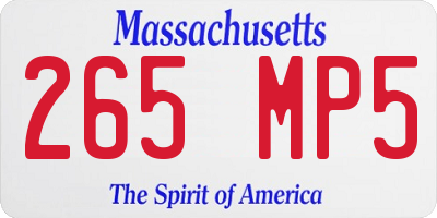 MA license plate 265MP5