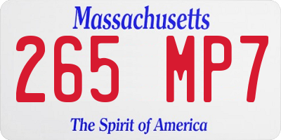 MA license plate 265MP7