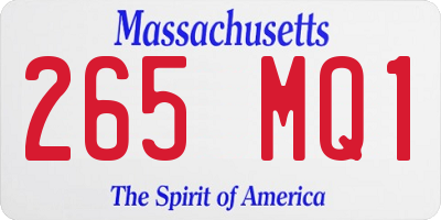 MA license plate 265MQ1