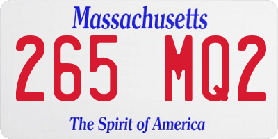 MA license plate 265MQ2