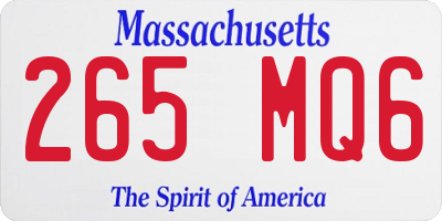 MA license plate 265MQ6