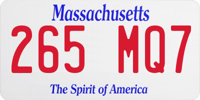 MA license plate 265MQ7