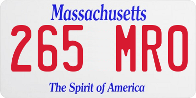 MA license plate 265MR0