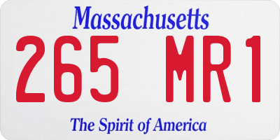 MA license plate 265MR1