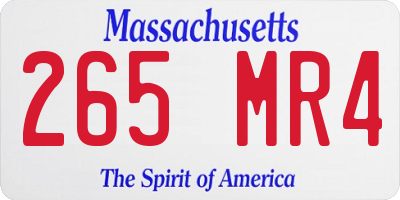 MA license plate 265MR4