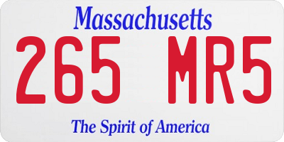 MA license plate 265MR5