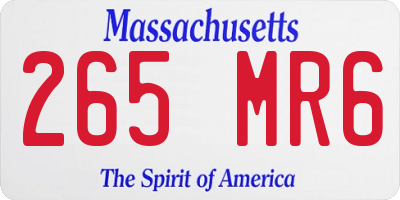 MA license plate 265MR6