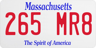 MA license plate 265MR8