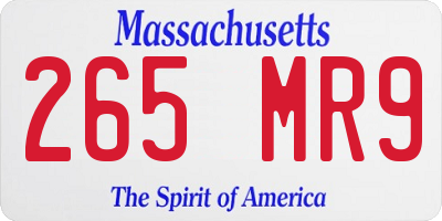 MA license plate 265MR9