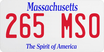MA license plate 265MS0