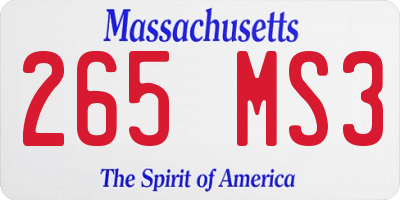 MA license plate 265MS3