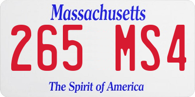 MA license plate 265MS4