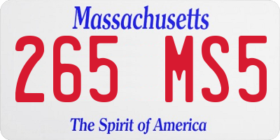 MA license plate 265MS5
