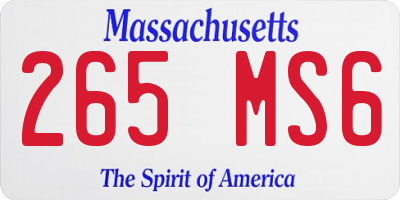MA license plate 265MS6