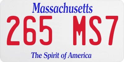 MA license plate 265MS7