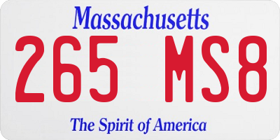MA license plate 265MS8