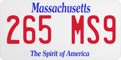 MA license plate 265MS9