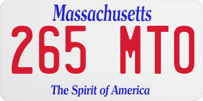 MA license plate 265MT0