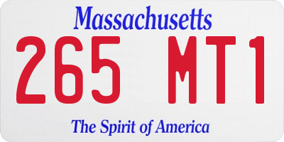 MA license plate 265MT1