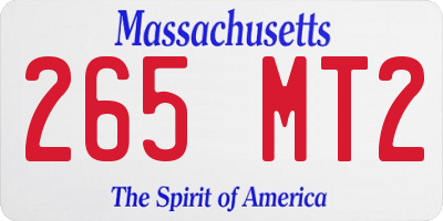 MA license plate 265MT2
