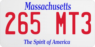MA license plate 265MT3