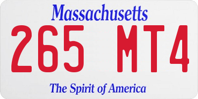 MA license plate 265MT4