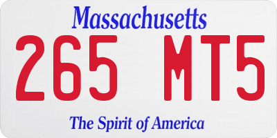 MA license plate 265MT5