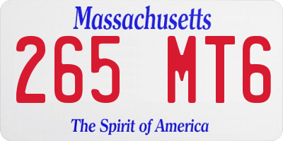 MA license plate 265MT6