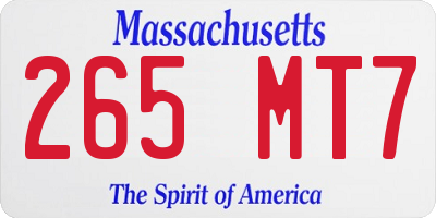 MA license plate 265MT7