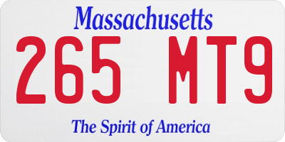 MA license plate 265MT9