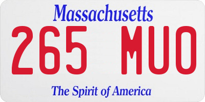 MA license plate 265MU0