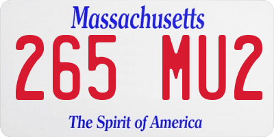 MA license plate 265MU2