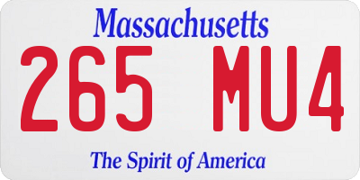 MA license plate 265MU4