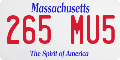 MA license plate 265MU5