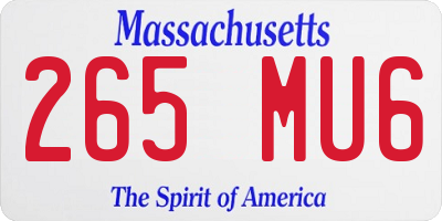 MA license plate 265MU6